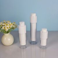 Prix de gros Bouteilles blanches de luxe 15ml 30ml 50ml avec pompe sans air en plastique pour crème lotion logo personnalisé