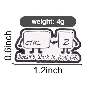 เข็มกลัดรูปปุ่มกด CTRL Z สำหรับตัดต่อข้อความ (<span class=keywords><strong>Undo</strong></span> Shortcut Key)  แบบตลกๆ ทำจากโลหะผสม สำหรับโปรแกรมเมอร์ - Product Image 6