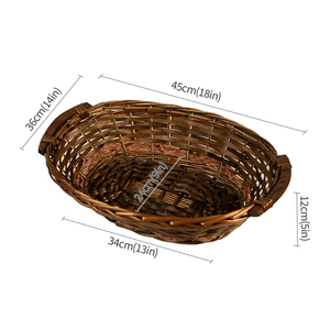 Bánh mì trái cây thực phẩm snack bữa ăn sáng hiển thị tay-dệt wicker mây khay Vòng Dã Ngoại lưu trữ giỏ - Product Image 6