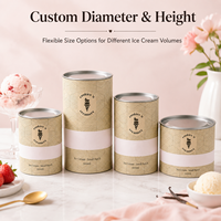 Tubo de Papel Kraft Recubierto para Contacto con Alimentos, Caja Cilíndrica de Papel para Helado, Logotipo Personalizado, Embalaje de Cartón para Regalos al por Mayor