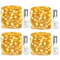 Lichterketten 100 LED /10M Kupferdraht leuchten 8 Modi mit fern gesteuertem Timer Batterie betriebenes Dekor IP65 Wasserdichtes Warmweiß