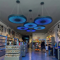 Lámpara Colgante LED Redonda Estilo Tech con Efecto Starburst, RGB, Dinámica, para Proyectos de Iluminación de Tiendas de Juguetes Modernas