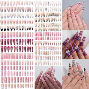 24 Uds. De ataúd de almendra de Ballet largo, prensa corta falsa en <span class=keywords><strong>uñas</strong></span>, <span class=keywords><strong>uñas</strong></span> postizas de <span class=keywords><strong>Navidad</strong></span>, cubierta completa, diamantes acrílicos, suministros para <span class=keywords><strong>uñas</strong></span> - Product Image 6