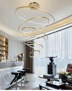 ECOJAS Customizable Modern Hotel LED Ring pendant light lustre crystal chandelier lights lamps home decor modern lights