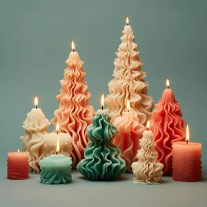 Molde de silicona para árbol de Navidad personalizado DUMO, moldes geométricos grandes para velas de silicona para hacer velas, moldes para velas DIY