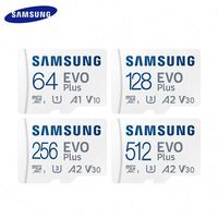 Carte mémoire originale Samsung EVO PLUS 128 Go 256 Go 64 Go Mi*cro TF Flash SD Card 512 Go Cartes SD jusqu'à 130 Mo/s C10 pour téléphone PC