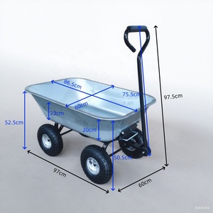 85L镀锌钢桶花园推车金属卷容器带四轮OEM可定制旅行车推车 - Product Image 2