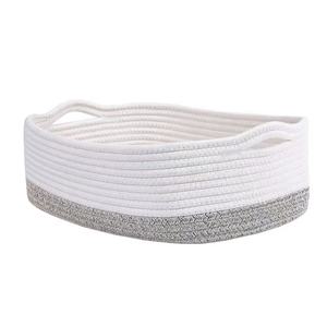 Panier de rangement en corde de coton tissé, organisateur de <span class=keywords><strong>table</strong></span> à <span class=keywords><strong>langer</strong></span> cubique <span class=keywords><strong>pour</strong></span> serviettes de placard, bac de pépinière <span class=keywords><strong>pour</strong></span> bébé, couleur de couture - Product Image 1