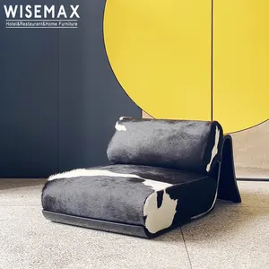 WISEMAX mobili italia designer soggiorno mobili divani in pelle per il tempo libero sedia in vera pelle divano pavimento con pouf
