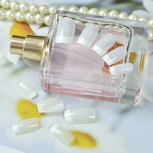 Faux ongles à presser avec pointes françaises, couleur blanche, forme carrée moyenne, style simple, en acrylique, pour <span class=keywords><strong>manucure</strong></span> DIY, salon, <span class=keywords><strong>mariage</strong></span>, rendez-vous galant - Product Image 5