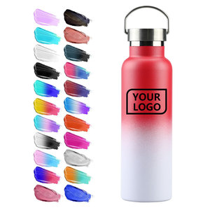 Customized Logo Bohemian Style Double Wall Stainless Steel <b>Insulated</b> Vacuum Flask with Handle and Lid with Spoon - Product Image 1