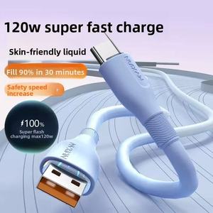 New Macaron 120W siêu nhanh sạc Type-C USB 3.0 6A Flash Cáp dữ liệu cho điện thoại di động máy ảnh máy quét mã vạch cho máy in - Product Image 2