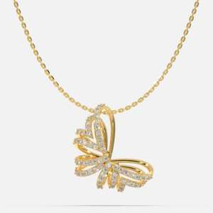 Pendentif en or 18 carats avec papillon en cristal fantaisie, moissanite, zircon cubique, bijoux cadeau, élégant accessoire de mode pour femmes, à porter au quotidien - Product Image 2