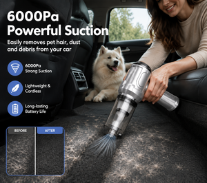 OEM ODM 6000Pa Cordless Handheld Vacuum Air Duster 2 in 1 Mini <b>Car</b> Vacuum Rechargeable USB-C for <b>Car</b> Home Keyboard Dust <b>Blower</b> - Product Image 2