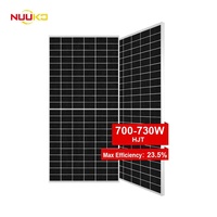 Modul Surya Bifasial Kaca Ganda NUUKO 700W 715W 720W 730W Grosir untuk Pembangkit Listrik Tenaga Surya, Pemasangan di Tanah, Bersertifikasi CE TUV IEC