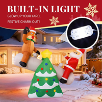 Décoration de Noël gonflable d'extérieur de 1,5 m avec scène de balançoire animée à LED et lumières intégrées
