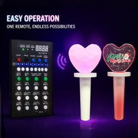 Varita Luminosa DMX512 con Control Remoto, Forma de Corazón, 15 Colores, Portátil, Bluetooth, para Conciertos K-Pop y Eventos de Esports