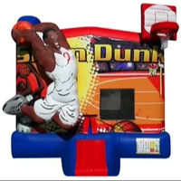 Castillo Inflable Temático de Baloncesto 3D Fun Bounce, 13x15x13 pies, Castillo Inflable Comercial de PVC para Niños, Eventos y Fiestas
