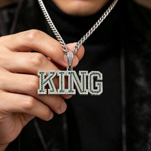 Pendentif Moissanite Iced Out Best-Seller en Argent 925 Plaqué Rhodium, Style Hip Hop Micro-Pavé, Disponible au Meilleur Prix du Marché - Product Image 1