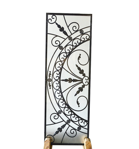 Verre de porte encastré, verre de porte en fer forgé, inserts de porte en verre avec un nouveau design - Product Image 4
