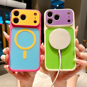 For iPhone 17 Pro Max Case Candy Color Block Large View <b>Window</b> New Premium Protective <b>Cover</b> compatible with iPhone 16 15 - Product Image 1