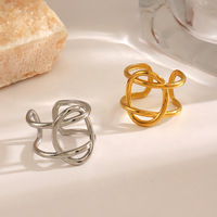 Cincin Oval Minimalis Terinspirasi Mode Eropa dan Amerika, Cincin Garis Gaya Hip-Hop Niche, Grosir