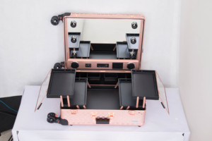 FAMA Certified Factory <strong>Professional</strong> Aluminum Fashion Open Durable <strong>Makeup</strong> Trolley <strong>Case</strong> with Stands KC-269 Rose Gold - Product Image 2