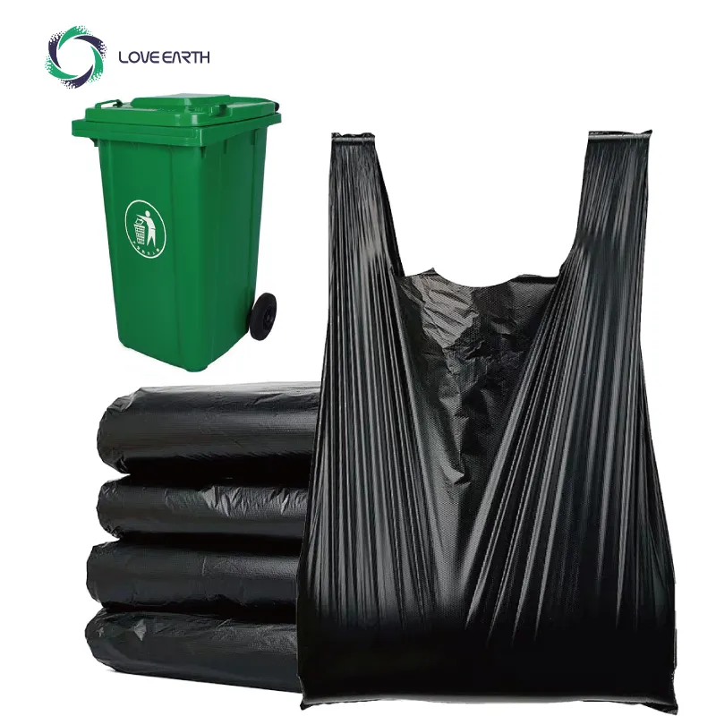 Custom Pla Plastic 55-60 Gallon Contractor compostable Rubbish Trash Bags cross tie 3.0 Mil  Heavy Duty Garbage Bags