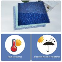 Planche en acrylique moulé effet marbre bleu métallisé scintillant, 12x12 pouces, lot de 3, 1/8 po texturé pour loisirs créatifs et décoration intérieure