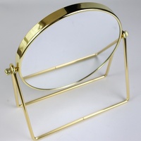 Miroir de maquillage de bureau rond Art Déco en verre de 7 pouces, double face, grossissement 1X/3X/5X/7X/10X, délicat et simple, doré