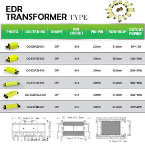 Trasformatore in ferrite one-stop produttore EDR2810 trasformatore verticale PIN 5 + 3 - Product Image 2