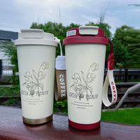Taza de Café Deportiva de Acero Inoxidable Aislada y Ecológica con Agarre para Camping, Fiestas y Regalos (Opción de Logotipo Personalizado)