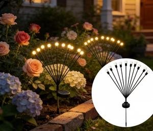 Lampe solaire extérieure IP65 pour jardin, motif pissenlit, papillon, luciole artificielle, avec effet feu d'artifice ondulé, pour patio et aménagement paysager - Product Image 1