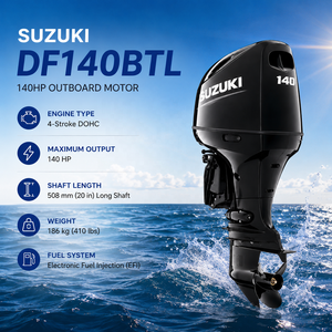Moteur hors-bord marin <span class=keywords><strong>Suzuki</strong></span> DF140BTL 140 CV, 4 cylindres, arbre long, EFI, pour bateau de plaisance et bateau de pêche - Product Image 1