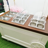 Chariot à bonbons pliable sur mesure, chariot alimentaire mobile en bois pour restaurant, restauration rapide, extérieur