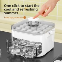 Moule à glaçons à pression, boîte à glaçons, moule en plastique facile à démouler, grande capacité de stockage de glace pour usage domestique