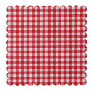Hanlin Disposable Paper Napkins 25cm X 25cm Red Checkered Birthday Party Use - Product Image 5