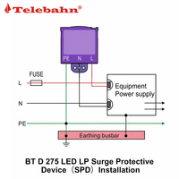 Parasurtenseur AC T2+T3 230V/275V/277V/320V 5-10kA pour éclairage LED, dispositif de protection contre les surtensions, SPD