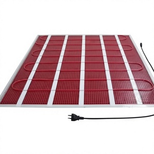 Alfombra Eléctrica de Calefacción para Piso, Diseño de Rejilla Roja, 110-240V, Fácil Instalación, Material PEX - Product Image 1