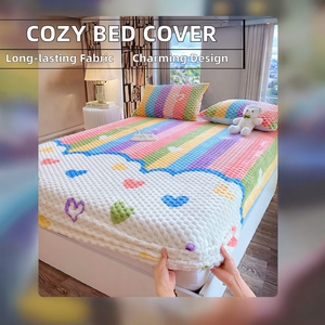 Funda protectora para colchón de dibujos animados súper suave y cálida, Sábana de burbujas arcoíris, funda de <span class=keywords><strong>cama</strong></span> para niños - Product Image 2