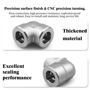 Raccord de tuyauterie coudé à 90 degrés à souder par emmanchement, résistant à la corrosion, SW 6000LB SS304 316L, DN6 à DN80, pour pipeline ultra haute pression - Product Image 2