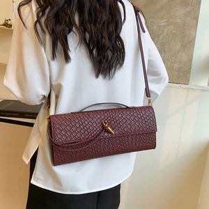 Bolso de Noche Pequeño de PU Tejido con Cierre, Estilo Nuevo 2026, Superventas en Comercio Exterior Transfronterizo, de Poliéster, Tipo Acordeón Horizontal, Color Caramelo - Product Image 2