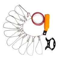 Cordon flottant en fil d'acier pour poisson, support portable pour poisson vivant, attache durable pour la pêche en extérieur, accessoire de rangement pour la pêche