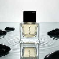 Vente flash - Flacon de parfum en verre transparent noir rose carré de 30 ml, 50 ml, 100 ml, flacon de parfum vide en verre avec vaporisateur et couvercle