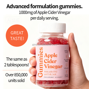 Gomitas de Vinagre de Sidra de Manzana Crudo Sin Filtrar de Gran Sabor, 60 Piezas, Sin Gluten, Veganas, Suplemento Nutricional, Ácido Fólico <span class=keywords><strong>B12</strong></span> para Adultos - Product Image 3