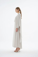 Robe de soirée turque modeste en satin 2026 avec broches en cristal détachables, cape élégante superposée, abaya longue droite, ensemble 2 pièces pour femme musulmane