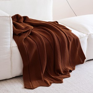 <strong>Autumn</strong> Nordic Solid Color Jacquard 100% Acrylic Thick Knitted Blanket Super Soft and Warm Luxury <strong>Throw</strong> for Bed Sofa - Product Image 3