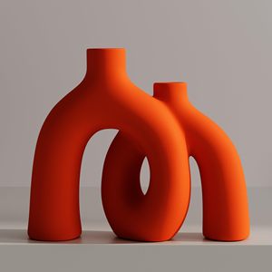 Vase en céramique au design unique pour la décoration de table de jardin moderne <span class=keywords><strong>2023</strong></span>, décoration de mariage, fleurs - Product Image 5