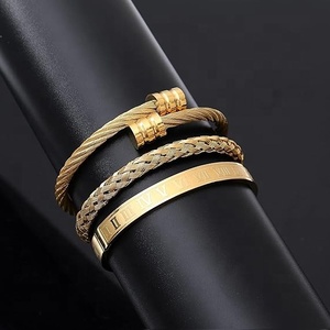 Pulsera de Hombre de Acero Inoxidable con Corona y Números Romanos, Diseño Nuevo y Lujoso, 3 Piezas - Product Image 5