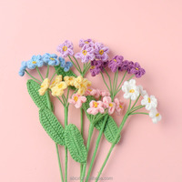 Fleur artificielle en gros, tricotée à la main, crochetée, fleur unique de type « Ne me quitte pas »